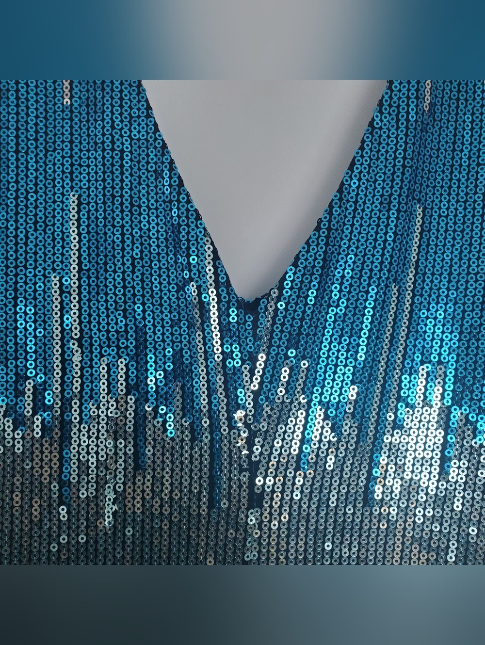 Lily Rose Blue & Silver Sequin Ombre Mini Dress - Picture 4 of 6